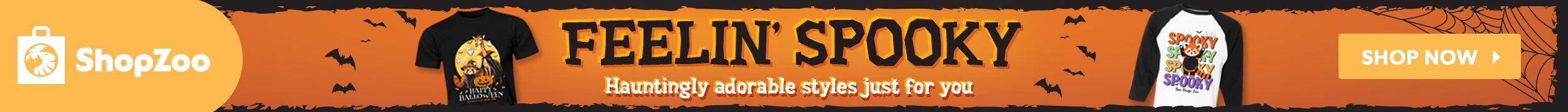Feelin' Spooky Hauntinglty adorable styles just for you - ShopZoo halloween themed banner
