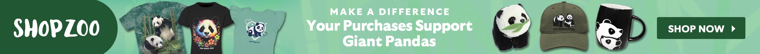 SHOPZOO MAKE A DIFFERENCE Your Purchase Support Giant Pandas