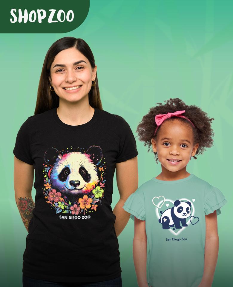 SHOPZOO Two girls wearing zoo panda shirts