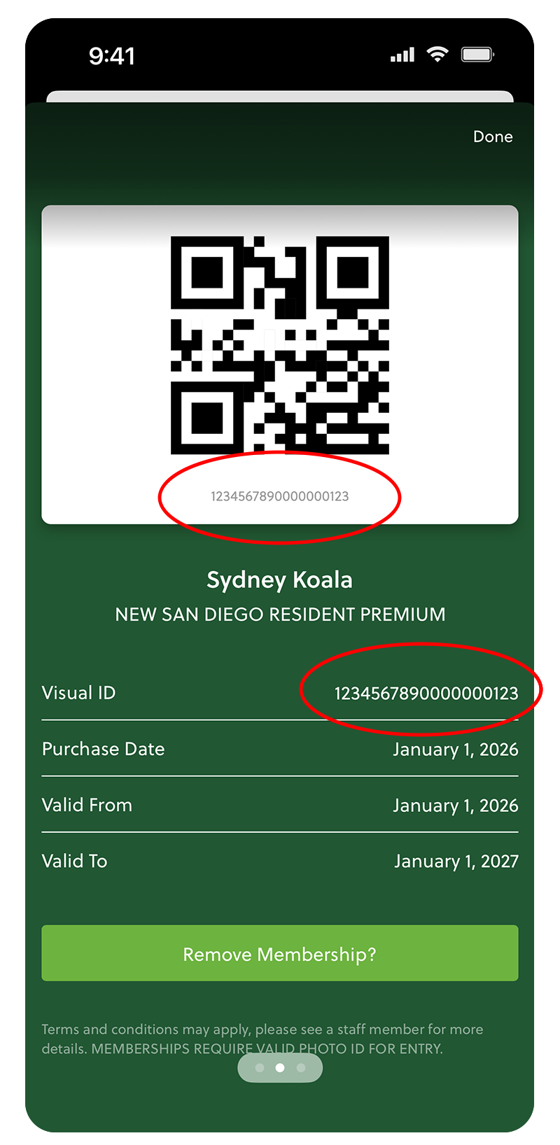 Member Id Screenshot